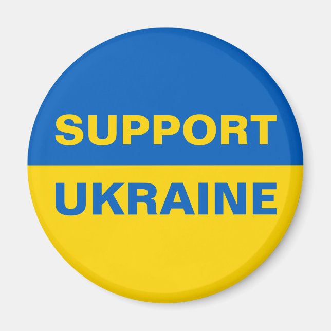 Unterstützung der ukrainischen Flagge Magnet (Vorne)