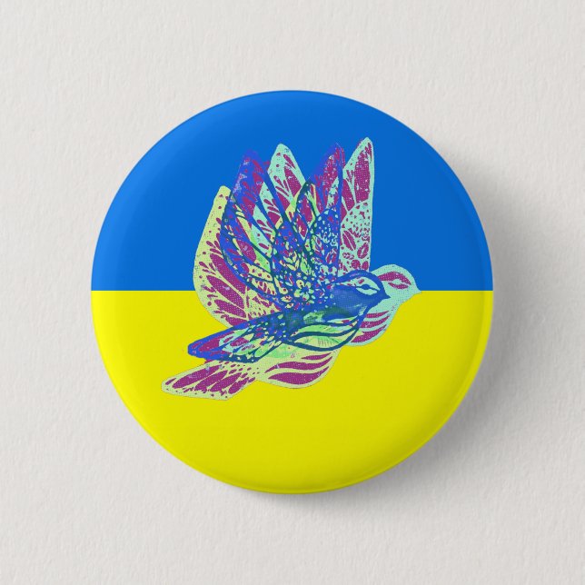 Unterstützung der ukrainischen Flagge mit farbenpr Button (Vorderseite)