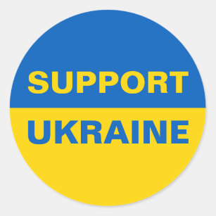Unterstützung der ukrainischen Flagge Runder Aufkleber