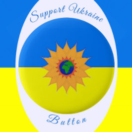 Unterstützung der ukrainischen Flagge und Sonnenbl Button