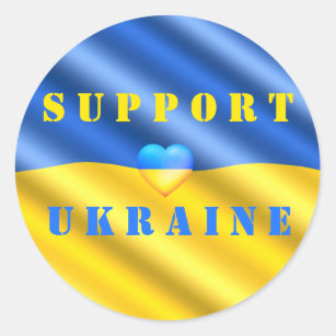 Unterstützung der ukrainischen Freiheit - Frieden  Runder Aufkleber