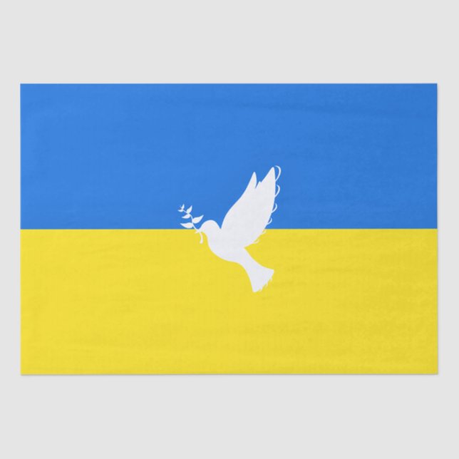 Unterstützung der ukrainischen Gewebepapierflagge Seidenpapier (Vorderseite)