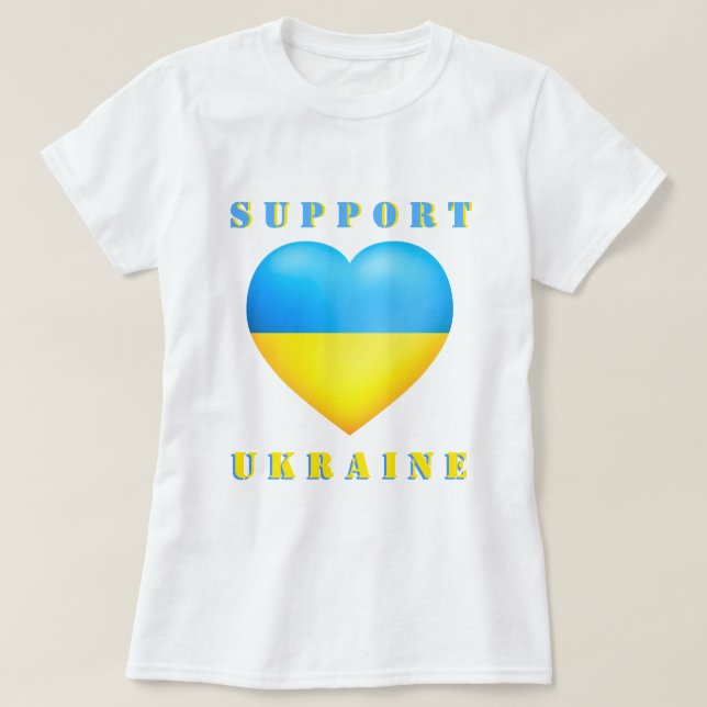 Unterstützung der ukrainischen T - Shirt-Flagge de T-Shirt (Design vorne)