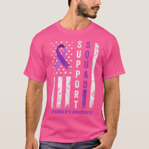 Unterstützung der US-Flagge Squad Lila Ribbon Alzh T-Shirt