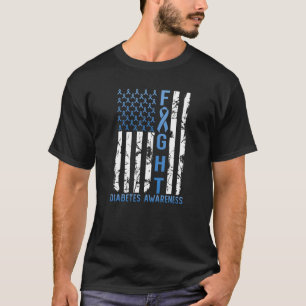 Unterstützung der USA-Flagge Typ 2 Diabetes Typ 1  T-Shirt