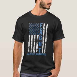 Unterstützung der USA-Flagge Typ 2 Diabetes Typ 1  T-Shirt