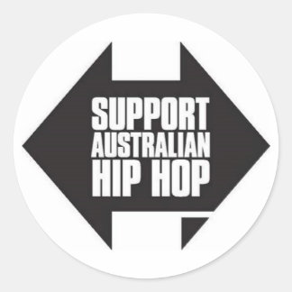 Unterstützung des australischen Hip Hop-Aufklebers Runder Aufkleber