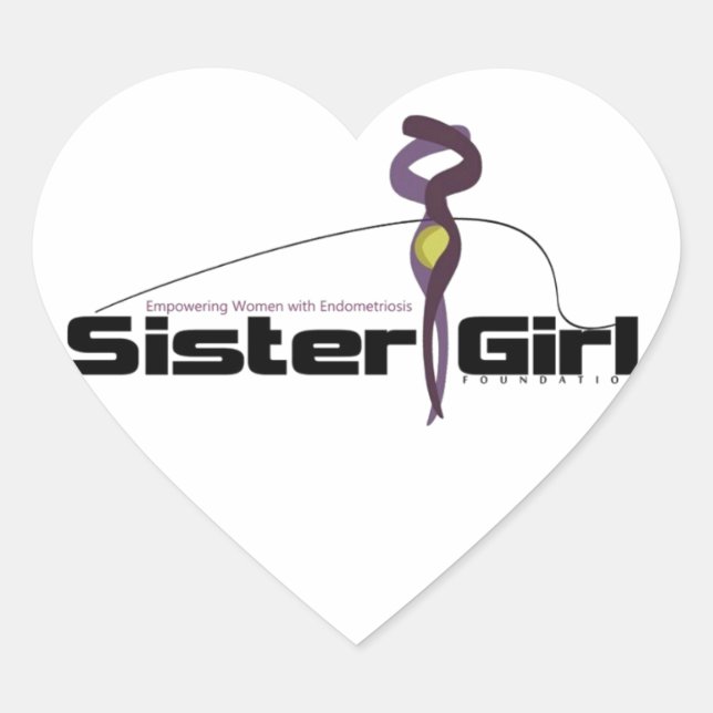 Unterstützung des Bewusstseins für Endometriose Herz-Aufkleber (Vorderseite)