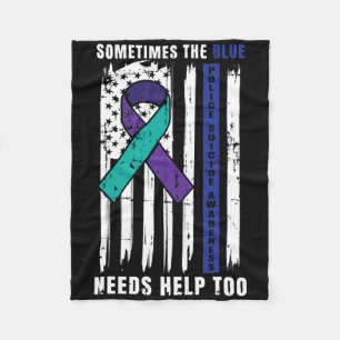 Unterstützung des Blue Lives Police Suicide Awaren Fleecedecke