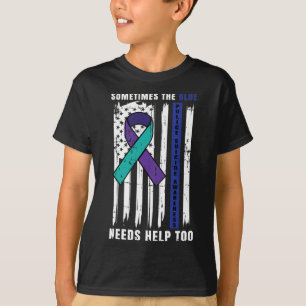 Unterstützung des Blue Lives Police Suicide Awaren T-Shirt
