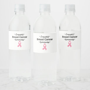 Unterstützung des Brustkrebs-Bewusstseins rosa Sc Wasserflaschenetikett