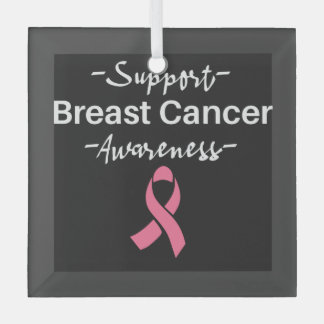 Unterstützung des Brustkrebs-Bewusstseins rosa Sch Ornament Aus Glas