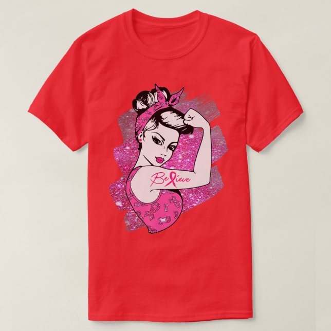 Unterstützung des Brustkrebs-Kriegers T-Shirt (Design vorne)
