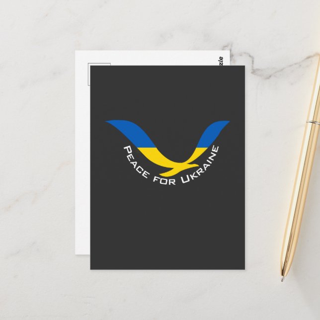 Unterstützung des Friedens in der Ukraine Postkarte (Vorderseite/Rückseite Beispiel)