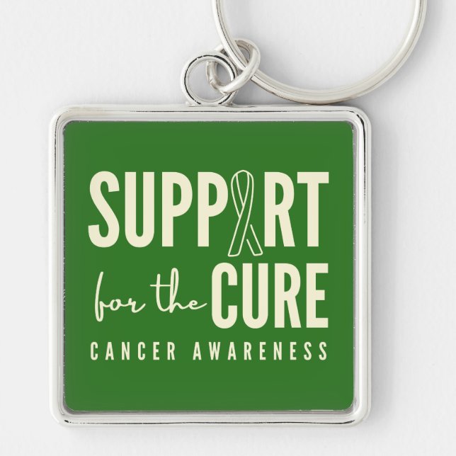 Unterstützung des Krebsbewusstseins bei der Heilun Schlüsselanhänger (Vorne)