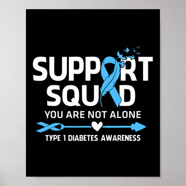 Unterstützung des Kriegers Squad Typ 1 Diabetes Aw Poster (Vorne)