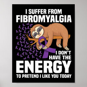 Unterstützung des Lila Ribbon-Kriegers Fibromyalgi Poster