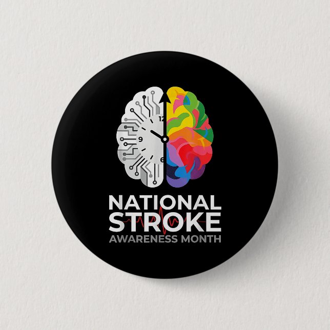Unterstützung des nationalen Schlaganfall-Bewussts Button (Vorderseite)