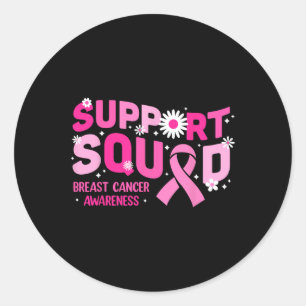 Unterstützung des Squad Breast Cancer Awareness Pi Runder Aufkleber