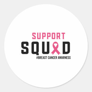 Unterstützung des Squad Breast Cancer Awareness Pi Runder Aufkleber