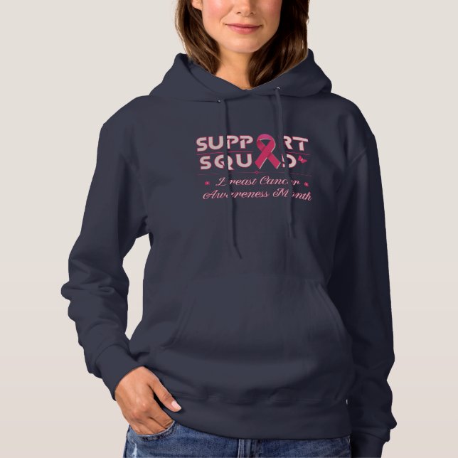 Unterstützung des Squad Breast Cancer Awareness T  Hoodie (Vorderseite)