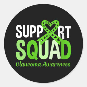 Unterstützung des Squad Glaucoma Awareness Ribbon Runder Aufkleber