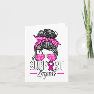 Unterstützung des Squad Messy Bun Breast Cancer Aw Karte