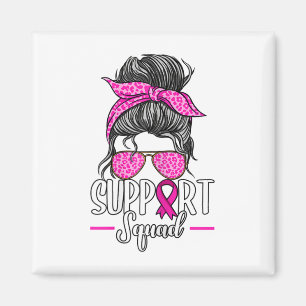 Unterstützung des Squad Messy Bun Breast Cancer Aw Magnet