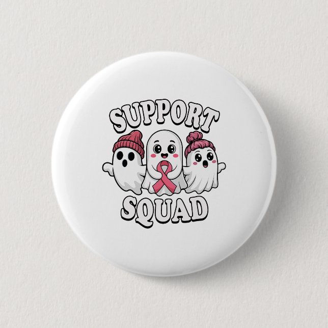 Unterstützung des Squad Niedlich Ghosts Breastkreb Button (Vorderseite)
