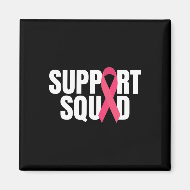 Unterstützung des Squad Pink Ribbon Brustkrebs Bew Magnet (Vorne)
