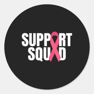 Unterstützung des Squad Pink Ribbon Brustkrebs Bew Runder Aufkleber