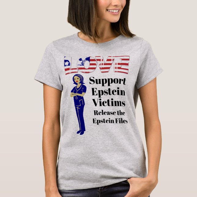 Unterstützung des T - Shirt Epstein Victims (Vorderseite)