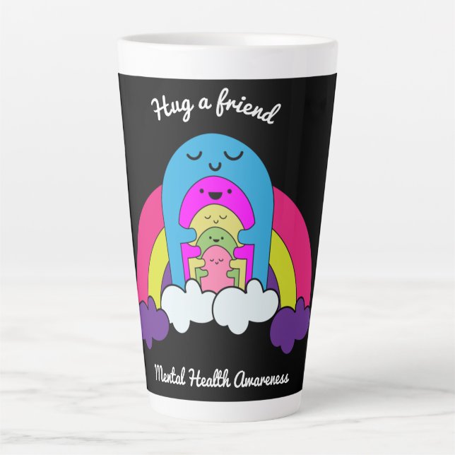Unterstützung des T - Shirt für psychische Gesundh Milchtasse (Vorderseite)