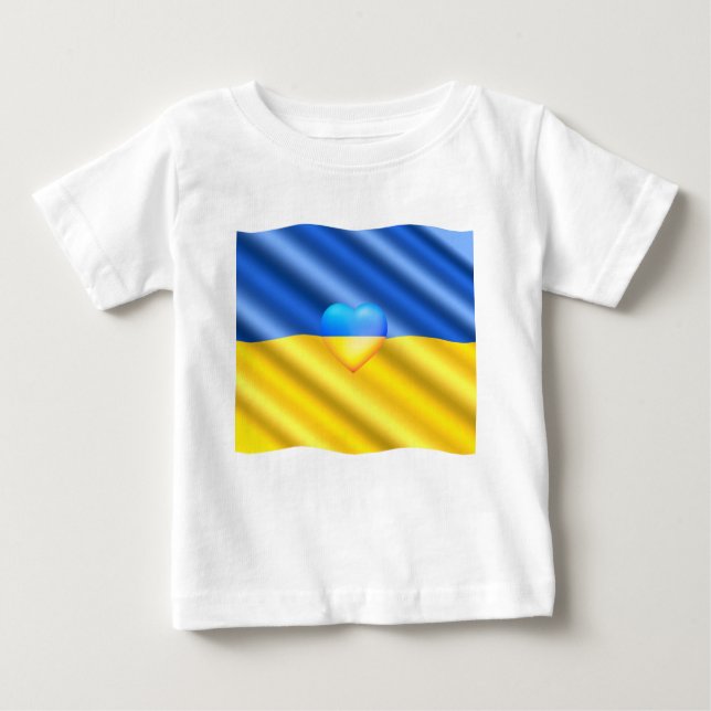 Unterstützung des ukrainischen Friedens Herzens uk Baby T-shirt (Vorderseite)