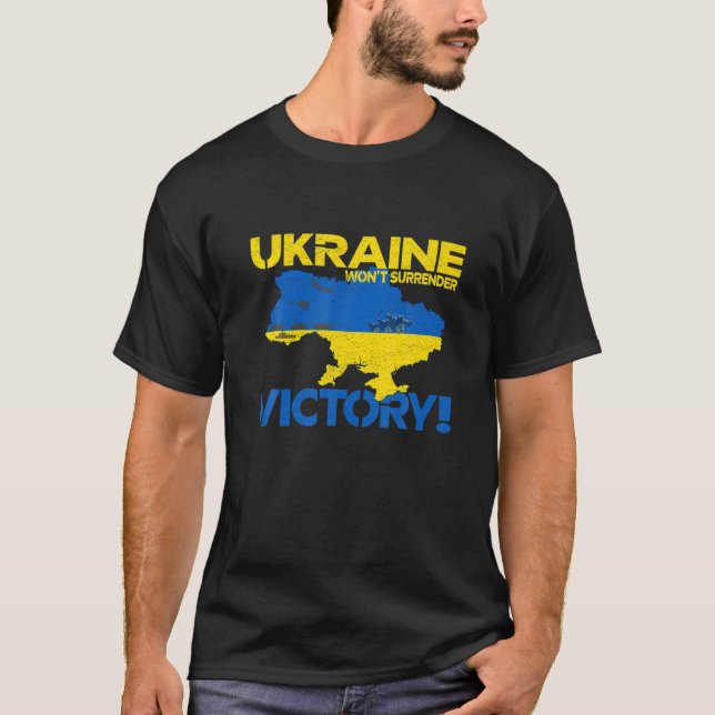 Unterstützung des ukrainischen Sieges für den Ruhm T-Shirt (Vorderseite)