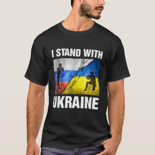 Unterstützung, die ich mit der Ukraine stehe F T-Shirt