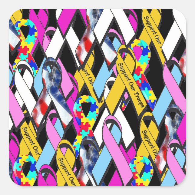 Unterstützung einer Sache Quadratischer Aufkleber (Vorderseite)
