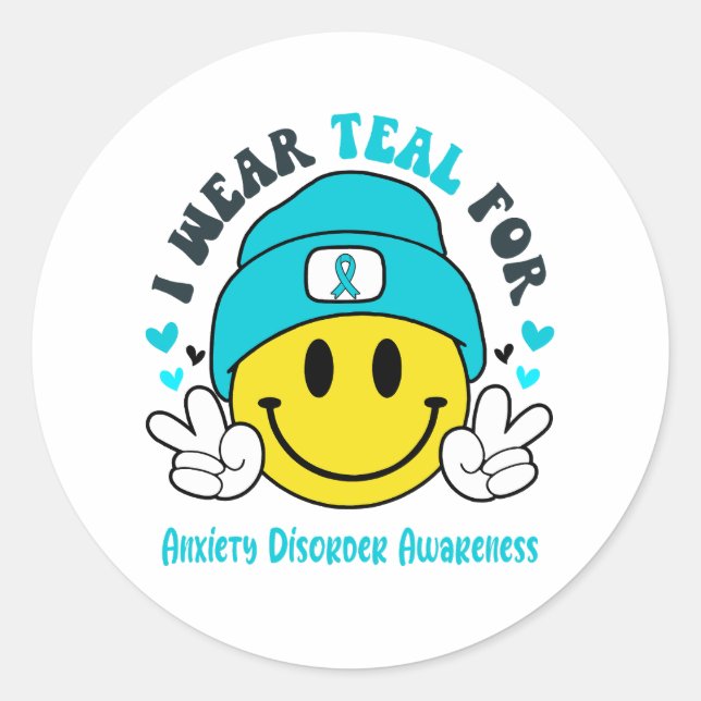 Unterstützung für Angststörungen Sensibilisierungs Runder Aufkleber (Vorderseite)