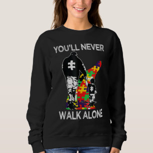 Unterstützung für Autismus Vater allein Puzzle Sie Sweatshirt