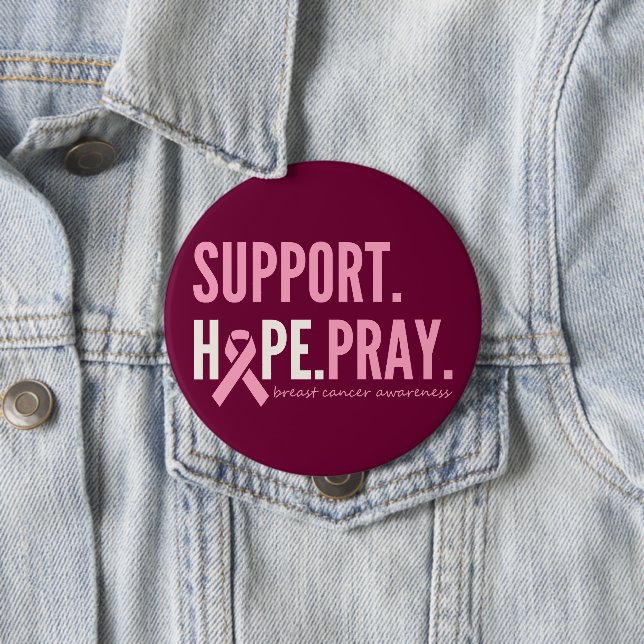 Unterstützung für Brustkrebs Hoffnung beten Button (Beispiel)