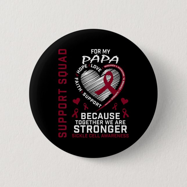 Unterstützung für Burgundy Sickle Cell Awareness I Button (Vorderseite)