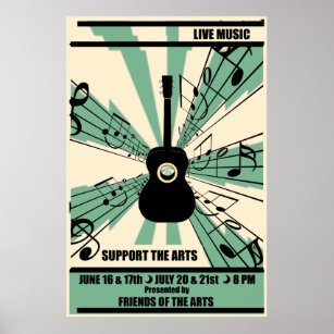 Unterstützung für das Arts Live Music Poster