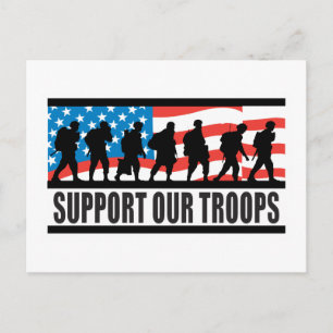 Unterstützung für das Design unserer Troops-Flag Postkarte