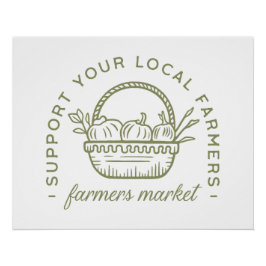 Unterstützung für den lokalen Bauer-Markt Poster