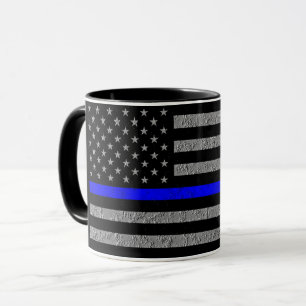 UNTERSTÜTZUNG FÜR DIE POLIZEI THIN BLUE LINE KAFFE TASSE