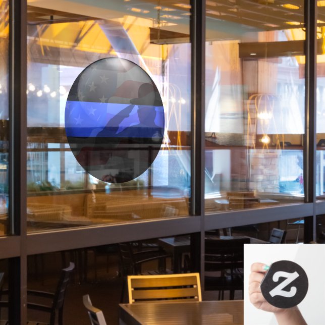 Unterstützung für die Thin Blue Line-Einstellung d Fensteraufkleber (Restaurantfenster)