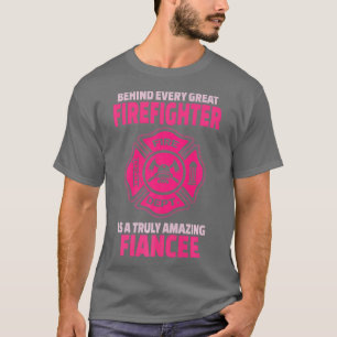 Unterstützung für Firefighter Fiancer für Verlobte T-Shirt