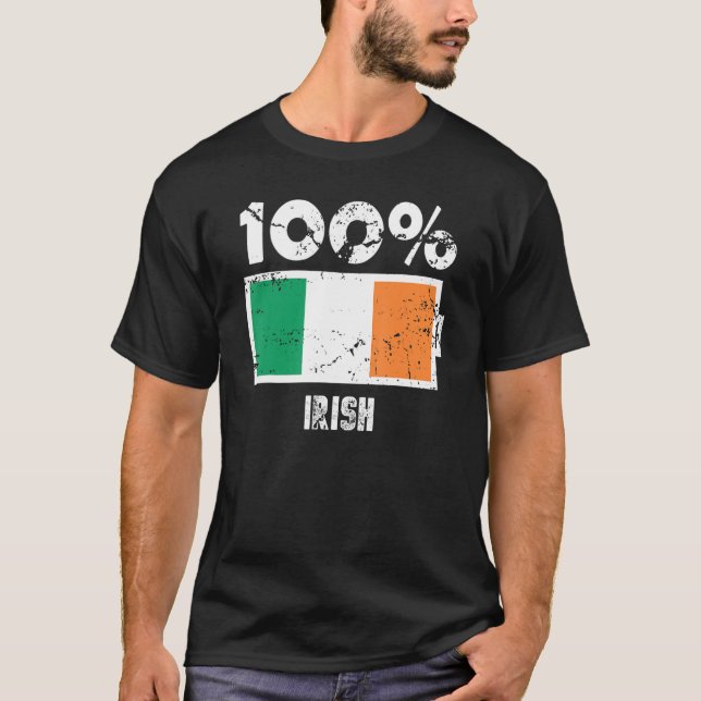 Unterstützung für irische Flaggen 100 Irish Batter T-Shirt (Vorderseite)