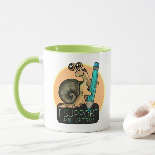 Unterstützung für kleine Künstler Schnecke Tasse (Mit Donut)