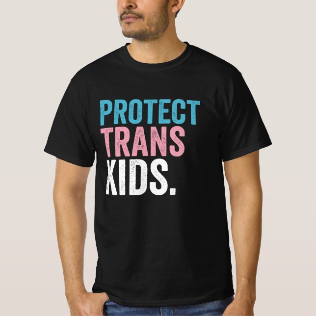 Unterstützung für LGBT-Stolz Schützen Trans Kids V T-Shirt (Vorderseite)